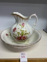 Antique water pitcher and bowl