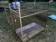 calf or small animal carrier with wood floor and gate
