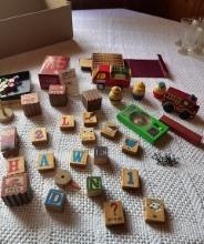 Wooden ABC Blocks, Toy Coca-Cola Truck, Little People