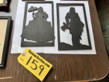 LOT: PAIR OF WOODEN SILHOUETTE WALL HANGINGS