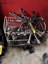 LOT: 4-WAYS, TIRE IRONS, CAR JACKS, HYDRAULIC JACK CYLINDER