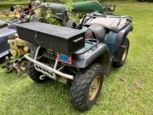 YAMAHA KODIAK 400 4X4 ATV, 695 MILES, UTILITY BOX, GUN RACKS, WINCH, STORAGE SEAT