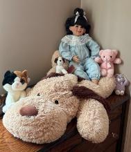 Hand-made FayZah Spanos Doll and Other Stuffed Toys