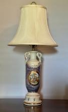 Vintage Victorian Lamp with Pastoral Scenes