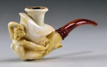 MEERSCHAUM PIPE WITH FIGURAL BOWL IN THE ART