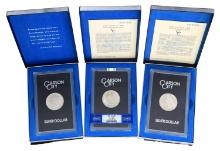 3 CARSON CITY MORGAN DOLLAR GSA HOARD WITH BOX.