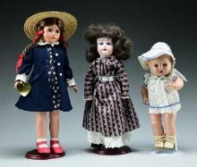 FINE GROUP OF 3 VINTAGE DOLLS.