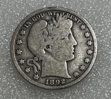 1892 Barber Half Dollar VG