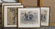 (4) Currier & Ives Reprodtuction Prints