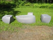 (4) Heller Frank Gehry Collection Left Twist Cubes & Bench