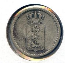 Danish West Indies 1845 silver 10 skilling VF