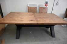 Magnificent Large Trestle Dining Table with Two 20" Leaves