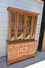 Tell City Furniture Two Piece Maple Hutch