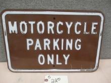 Stamped Steel Motorcycle Parking Sign