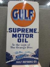Porcelain Gulf Supreme Oil Sign